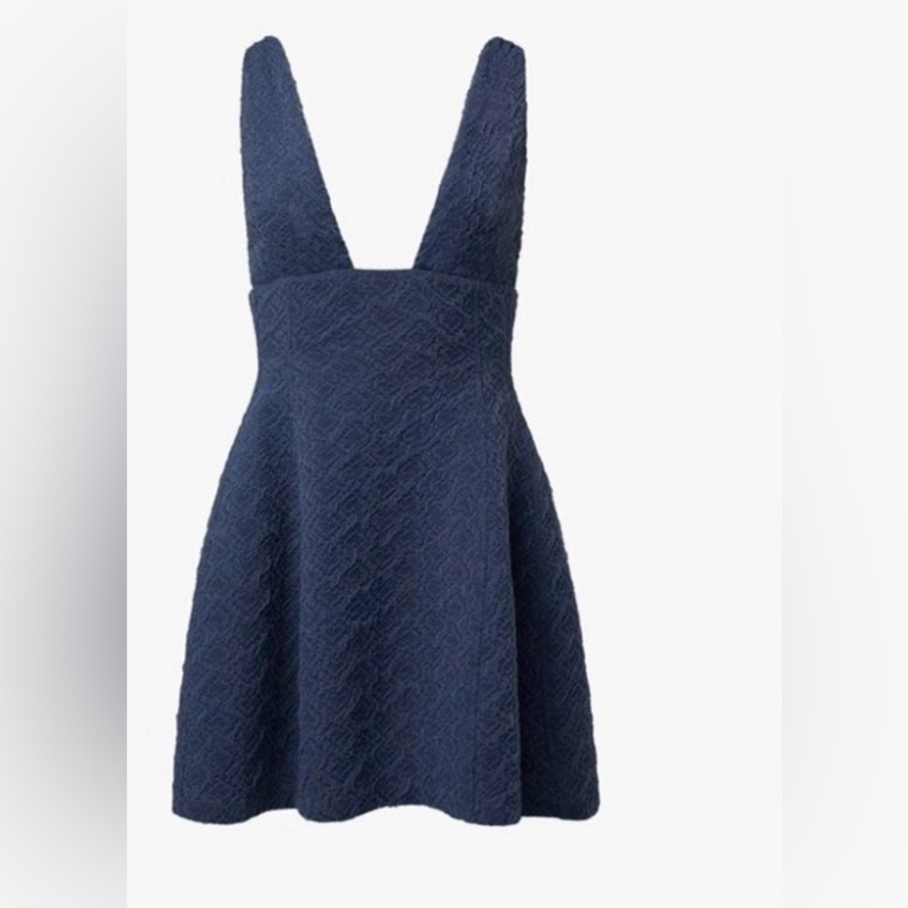 WeWoreWhat Deep Blue V Neck MiniDress